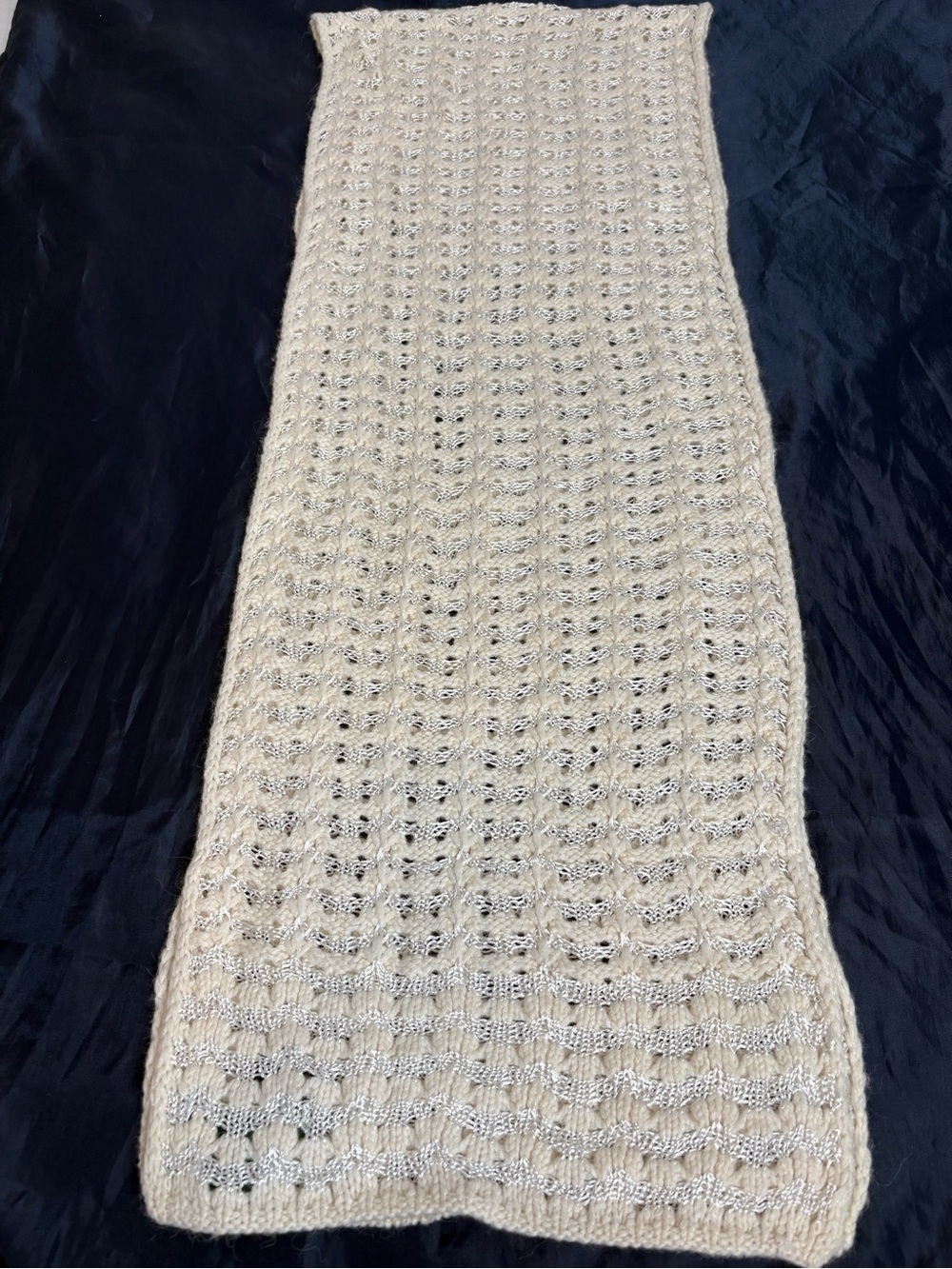 Ralph Lauren Cream Open-Knit Women’s Scarf  66X12